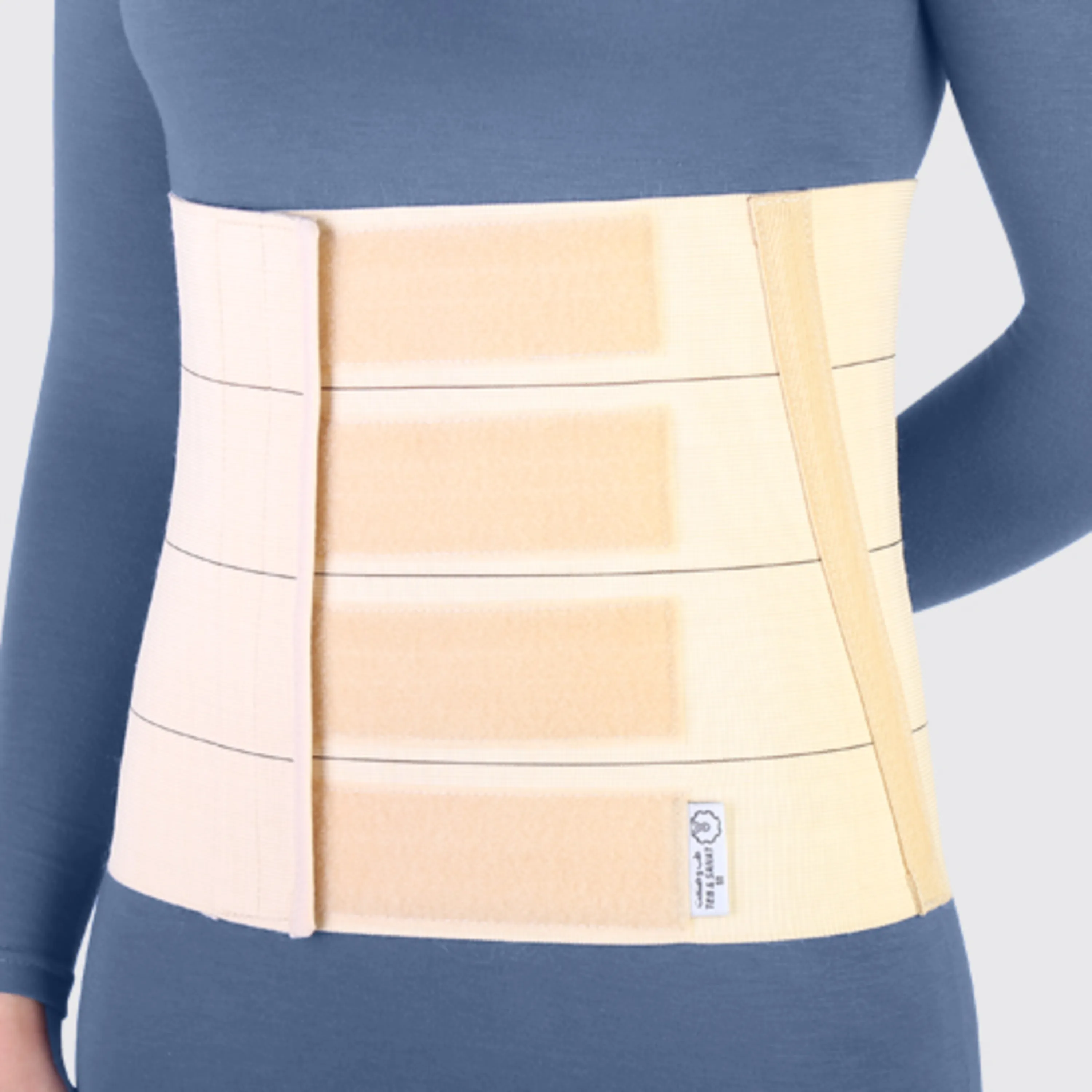 شکم بند پل دار کرم طب و صنعت (با قابلیت تنظیم) Adjustable Elastic Abdominal Binder شکم بند پل دار کرم طب و صنعت (با قابلیت تنظیم) Adjustable Elastic Abdominal Binder