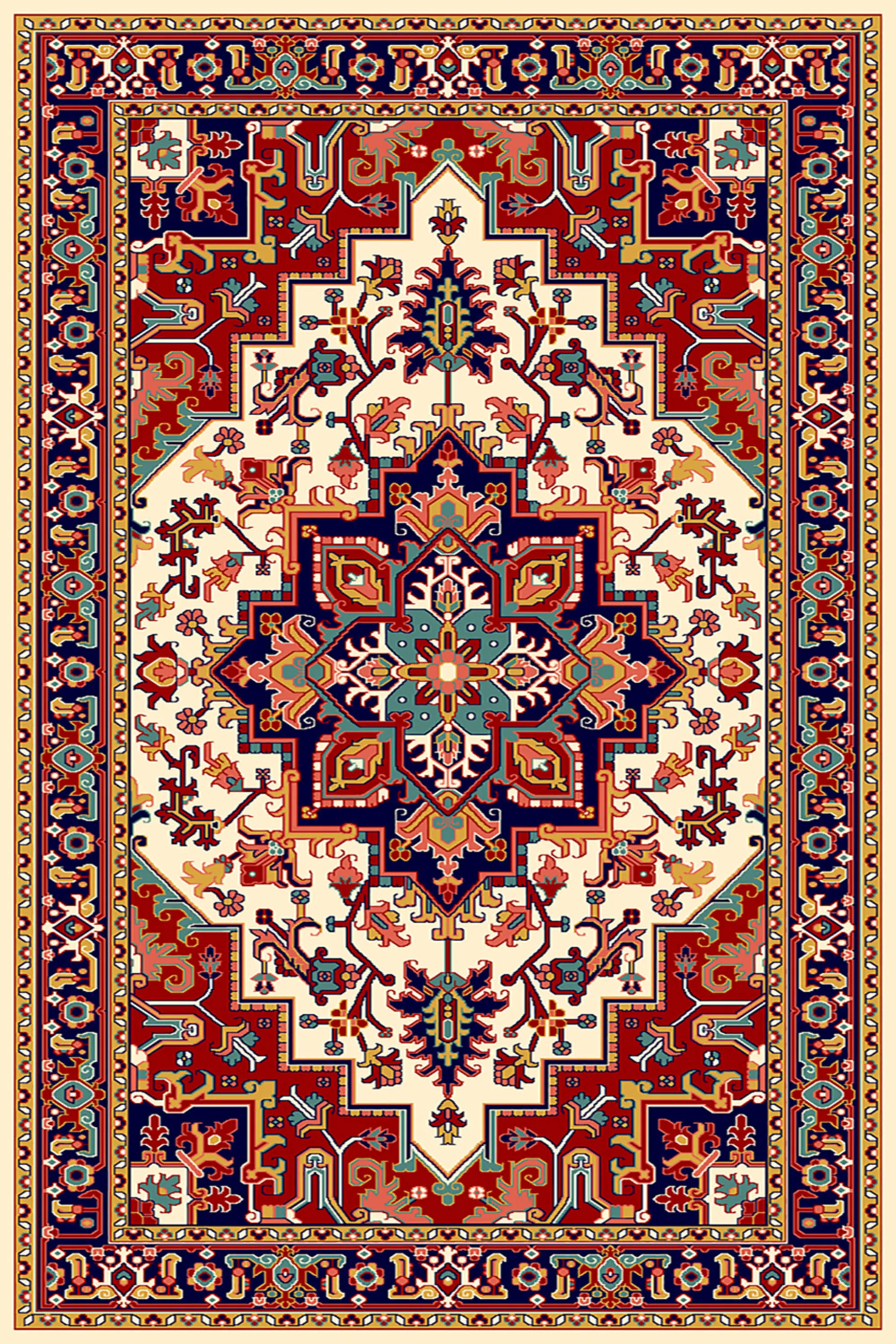 فرش ساوین طرح هریس کرم کلکسیون پازیریک