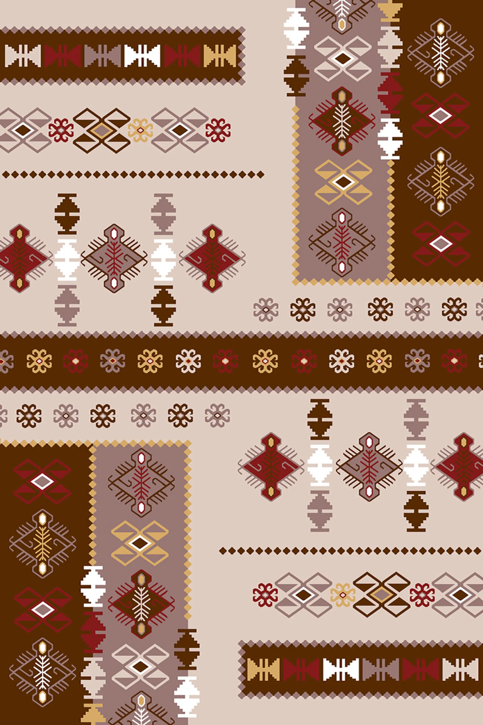 فرش ساوین طرح پونه شکلاتی کلکسیون صدف