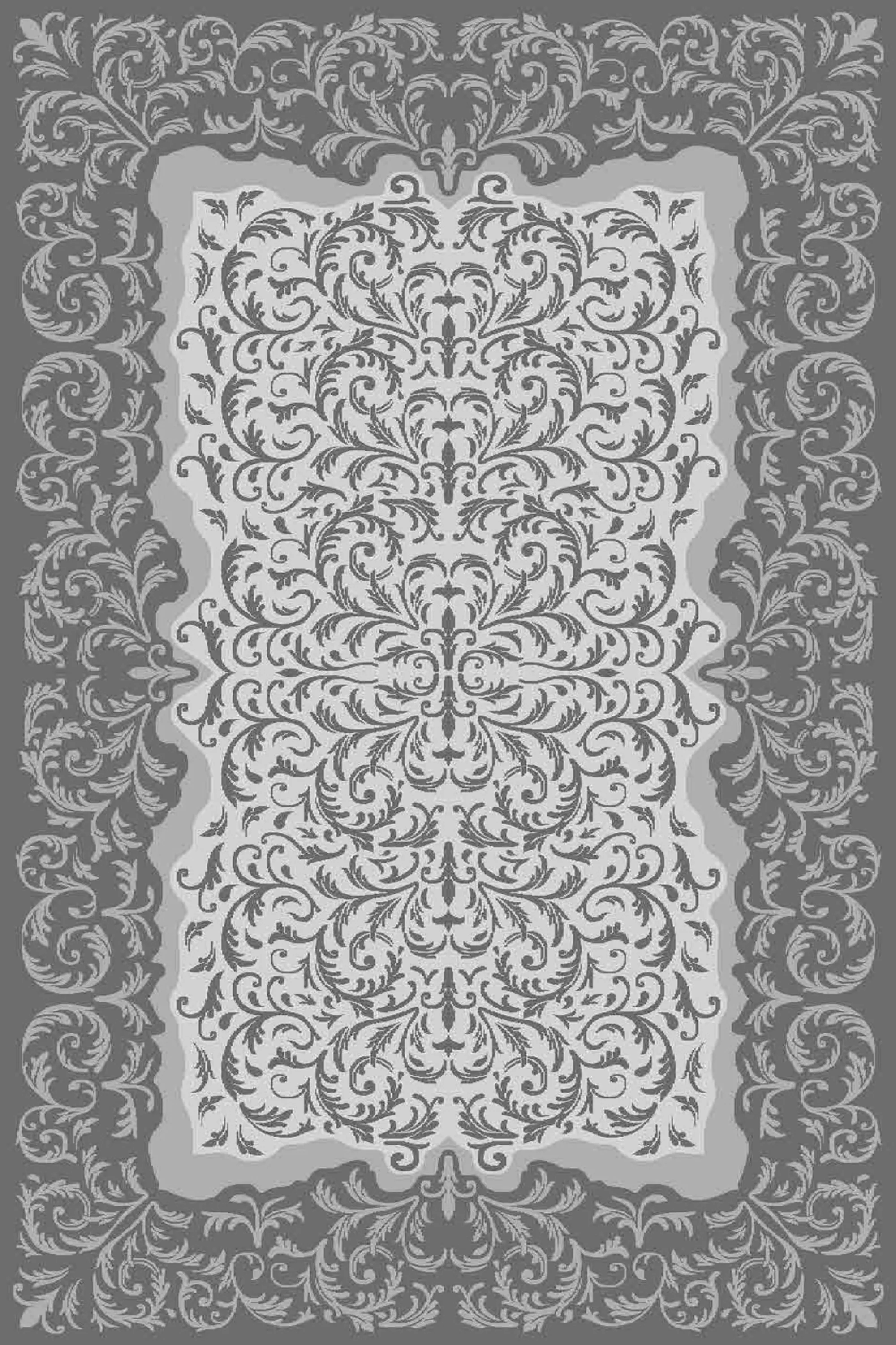 فرش ساوین طرح 7401 نقره ای روشن کلکسیون آویژه