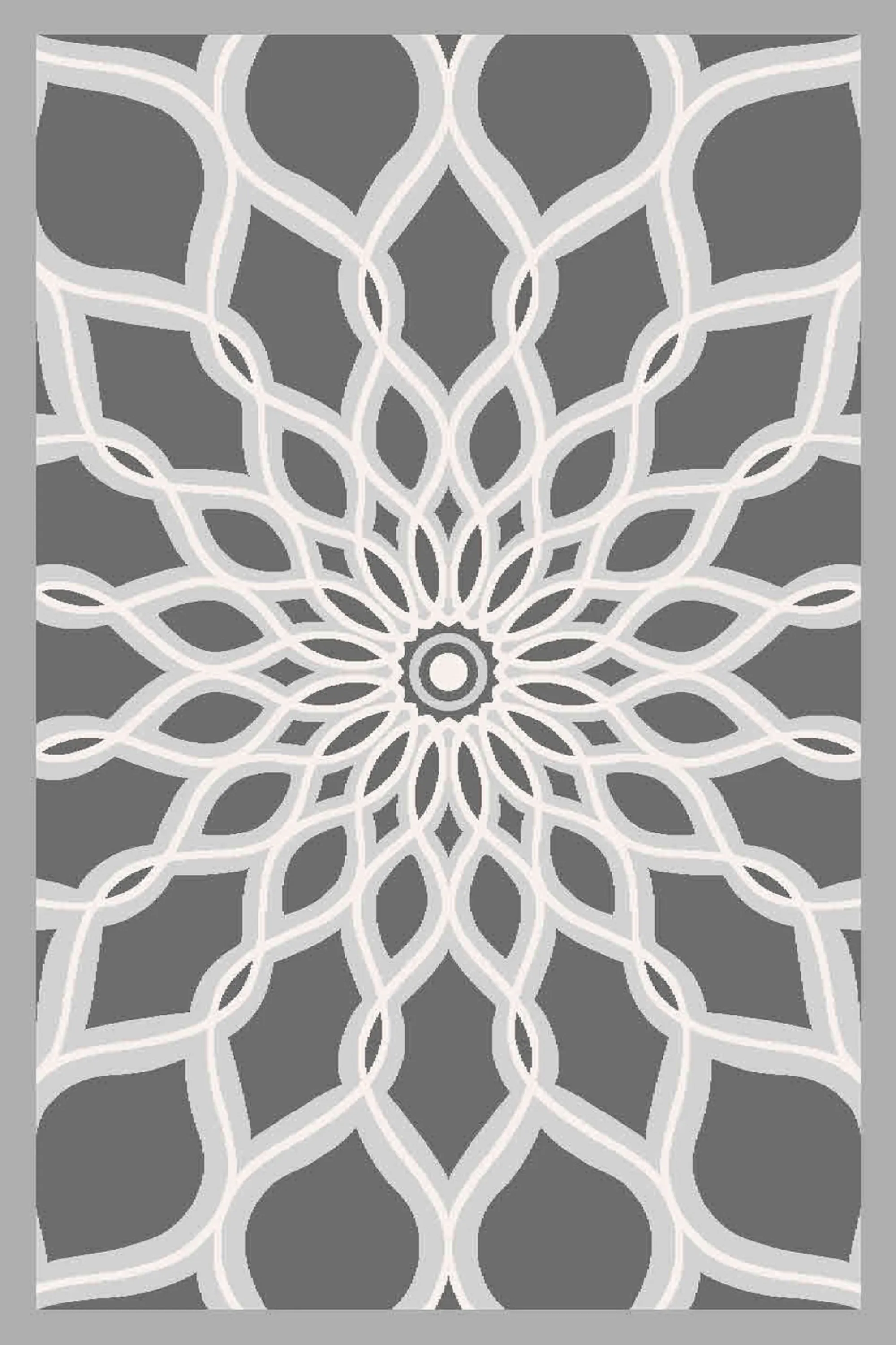 فرش ساوین طرح 7405 نقره ای روشن کلکسیون آویژه