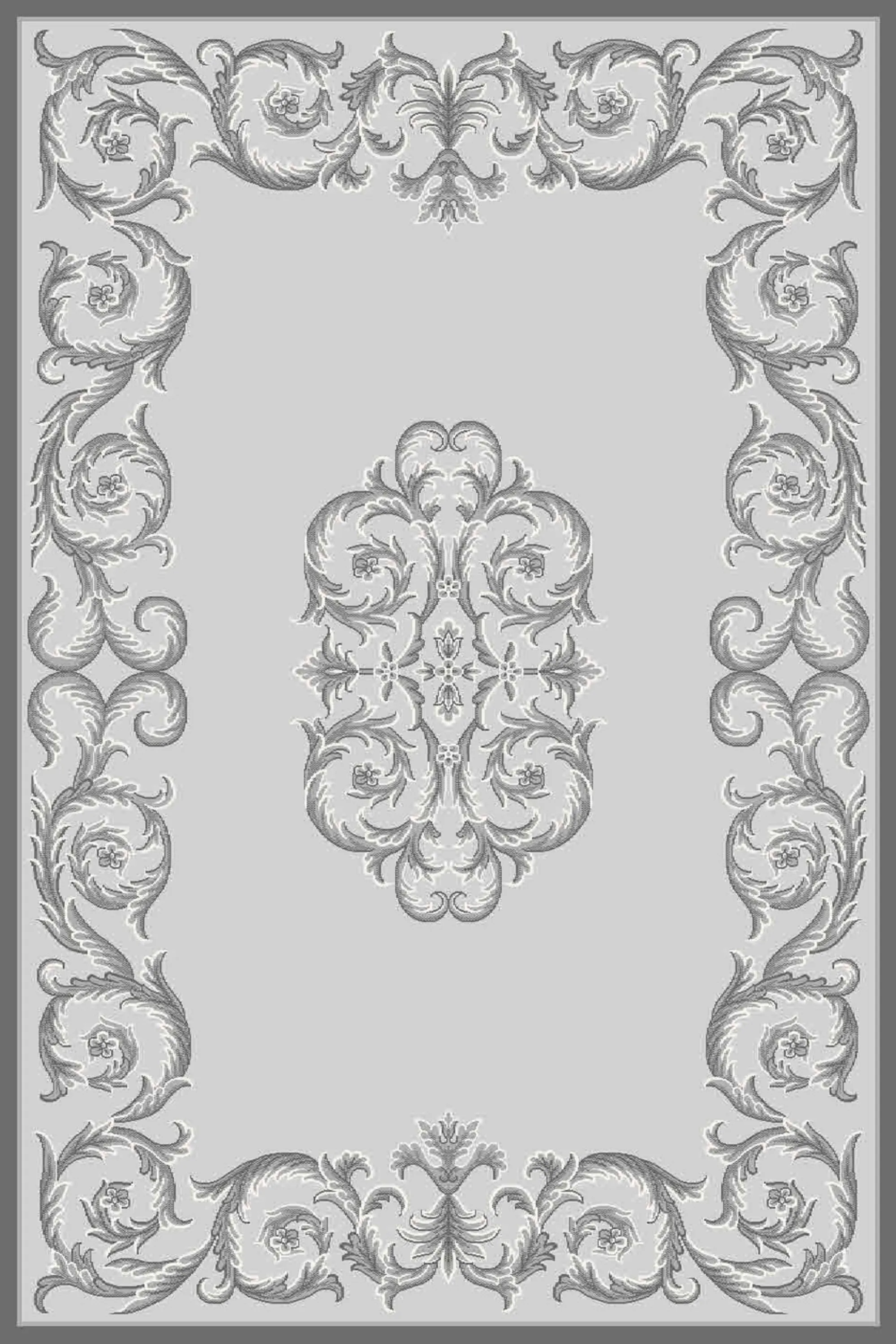 فرش ساوین طرح 7406 نقره ای روشن کلکسیون آویژه