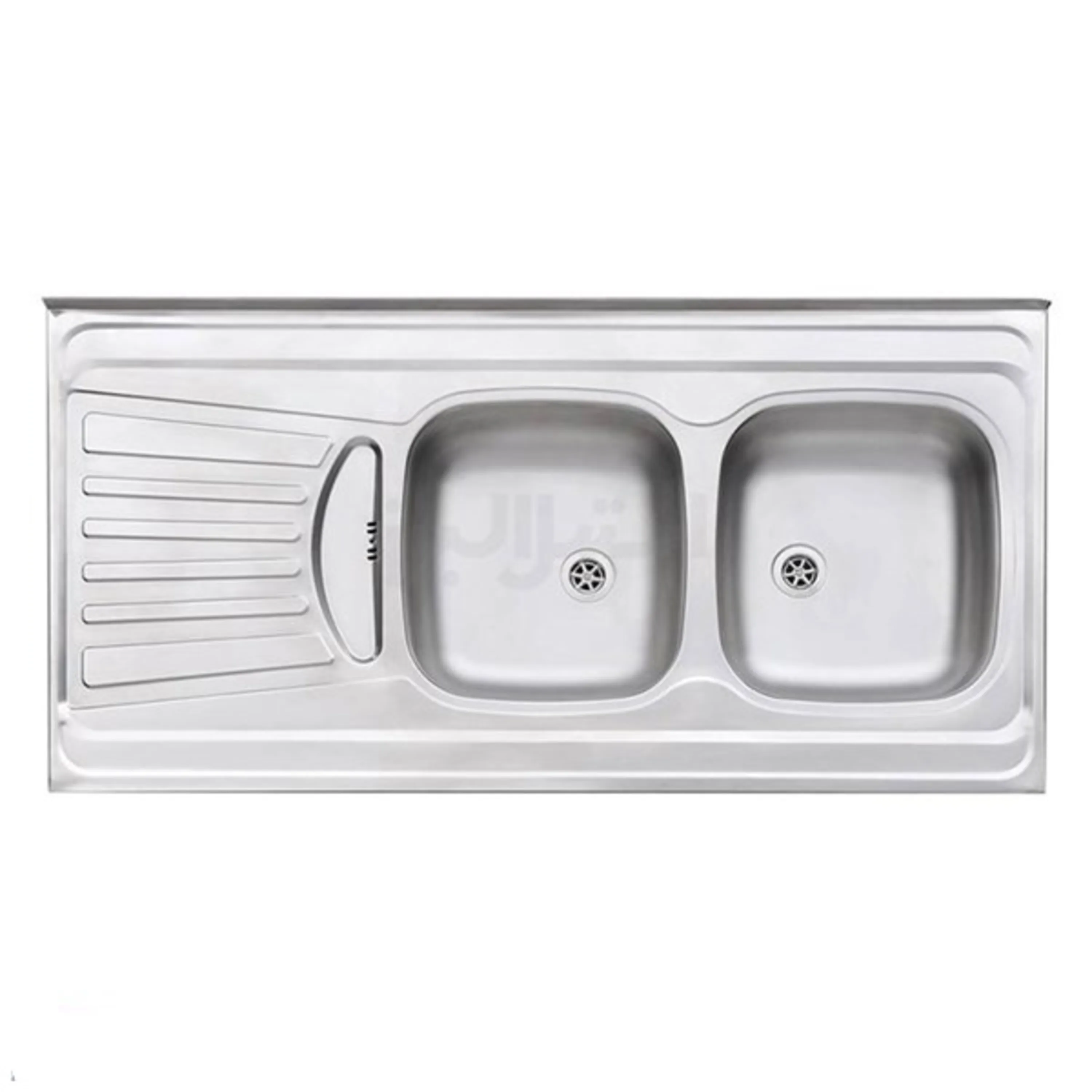 سینک روکار استیل البرز مدل ساحل دو لگن 0/4*50*120