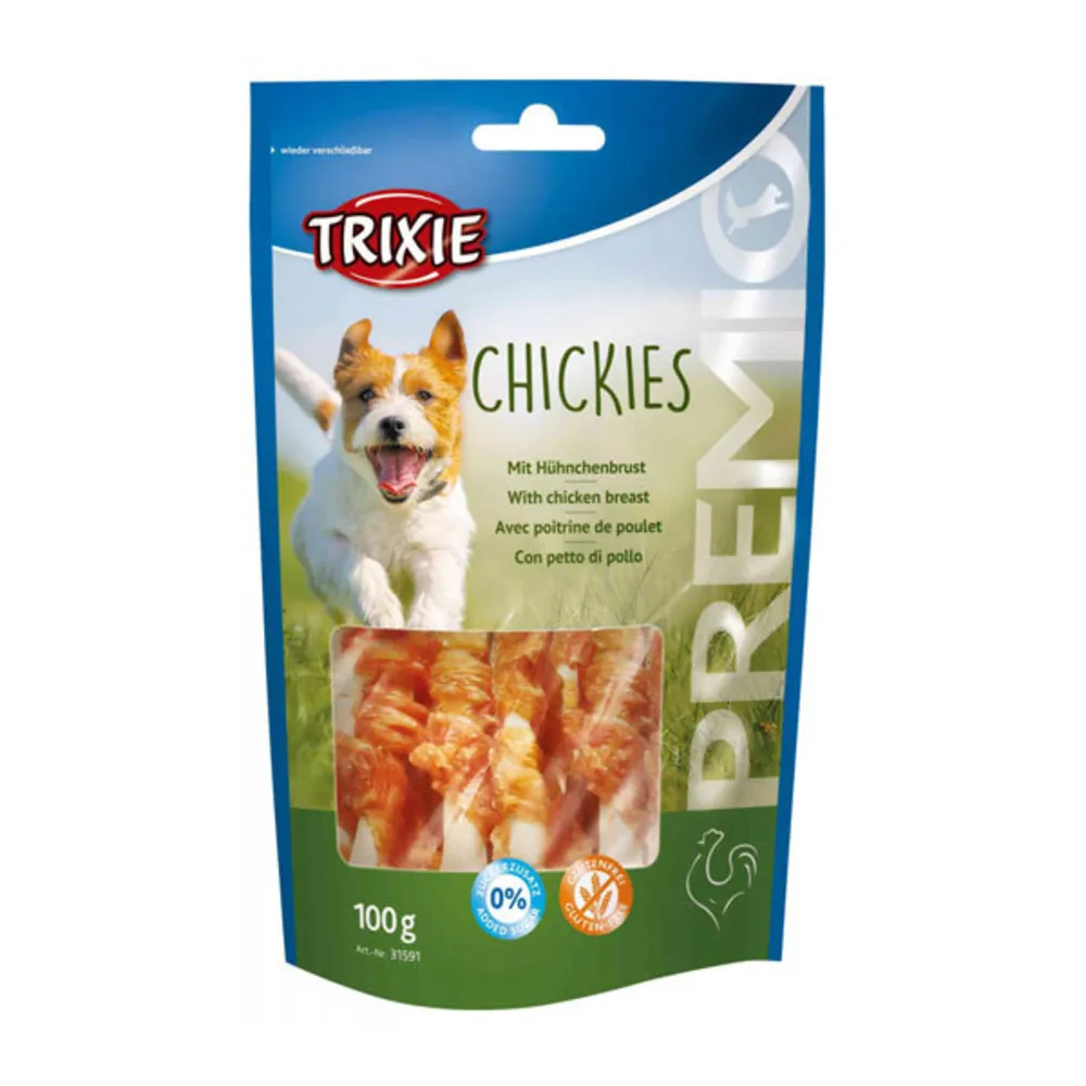 تشویقی سگ با دورپیچ مرغ تریکسی – Trixie Chickies