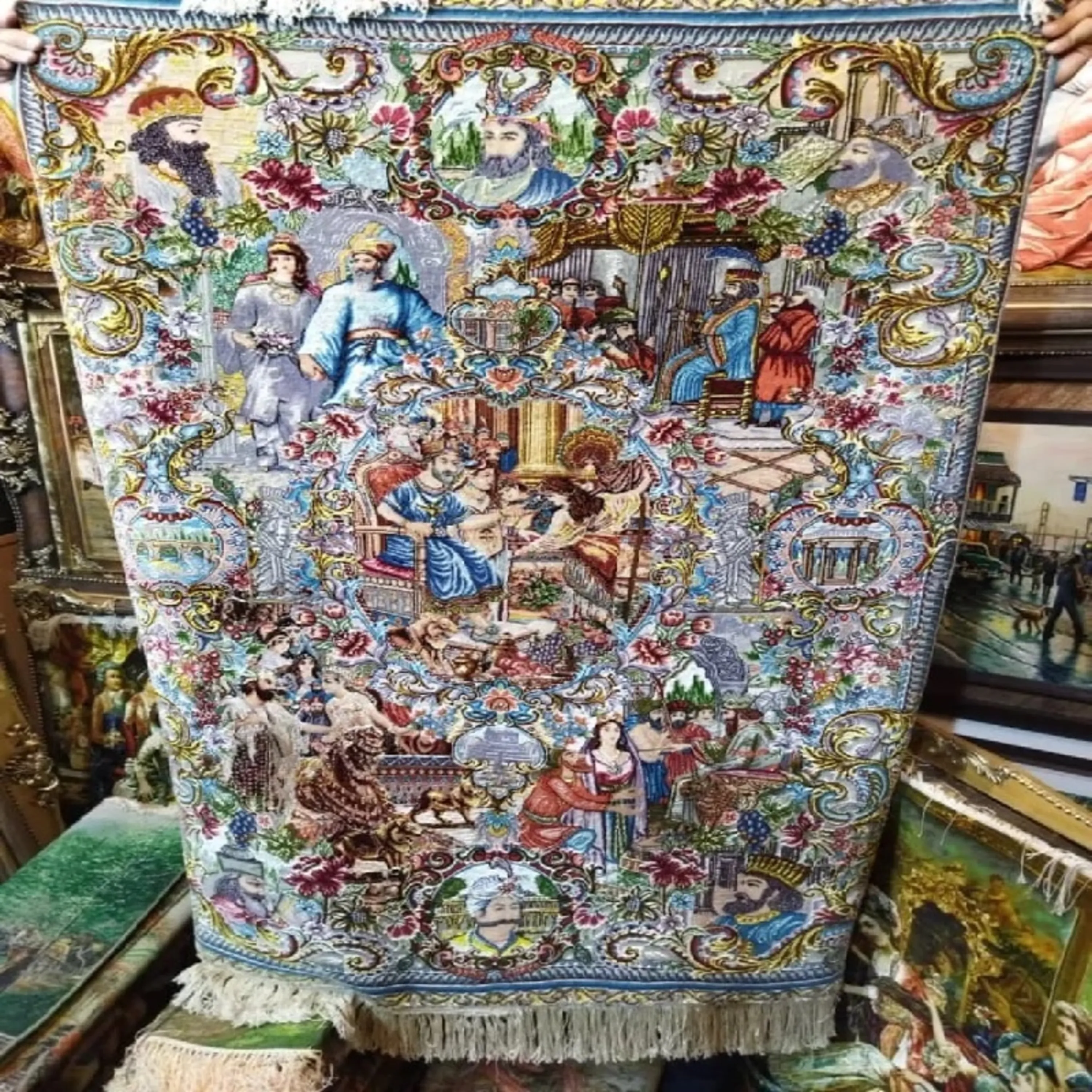 تابلو فرش دست باف نفیس مدل سلاطین carpet