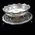 کاسه بشقاب کامل شبکه سه پایه اب نقره سیاه قلم Plate bowl