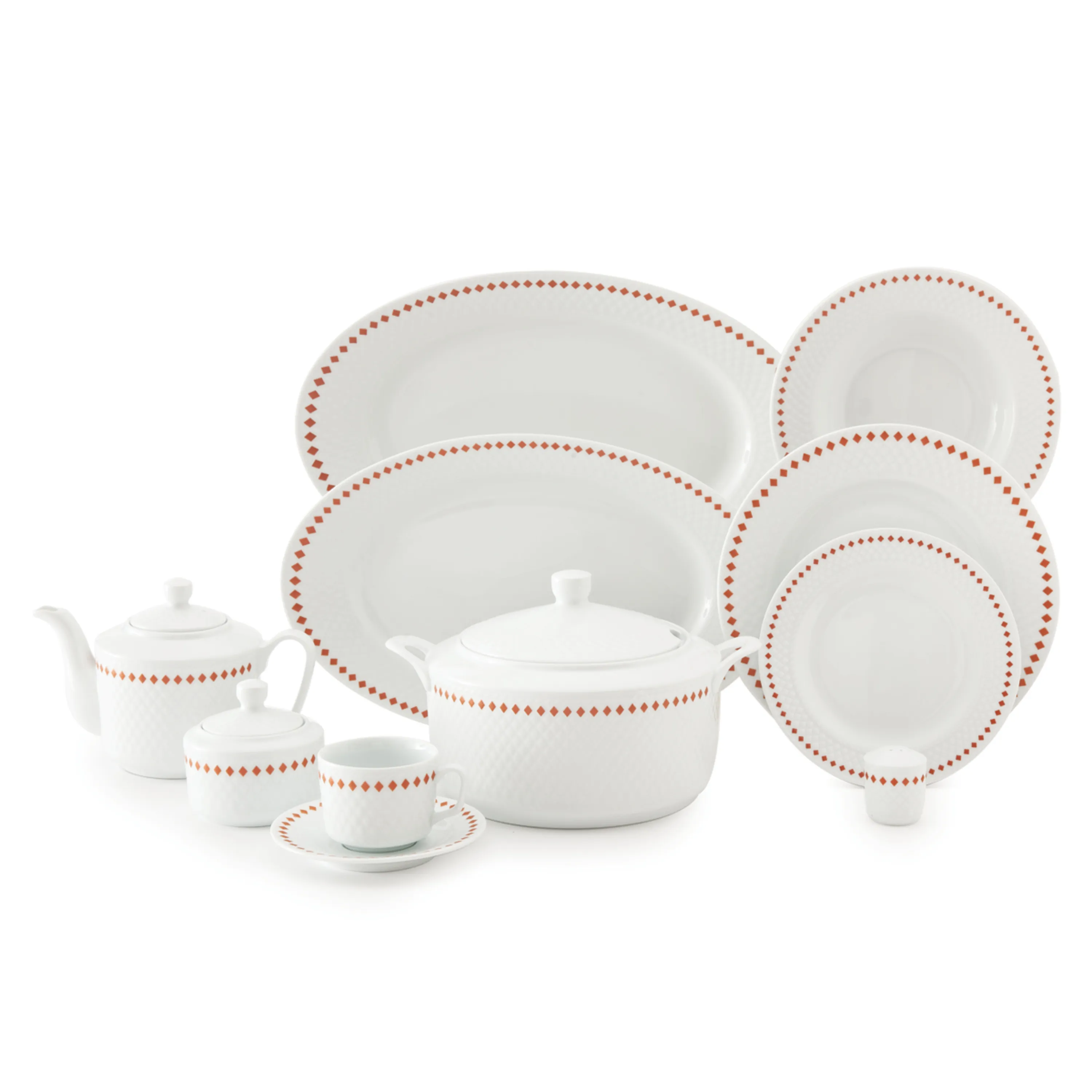 سرویس چینی زرین 12 نفره 102 پارچه کامل رز دایموند