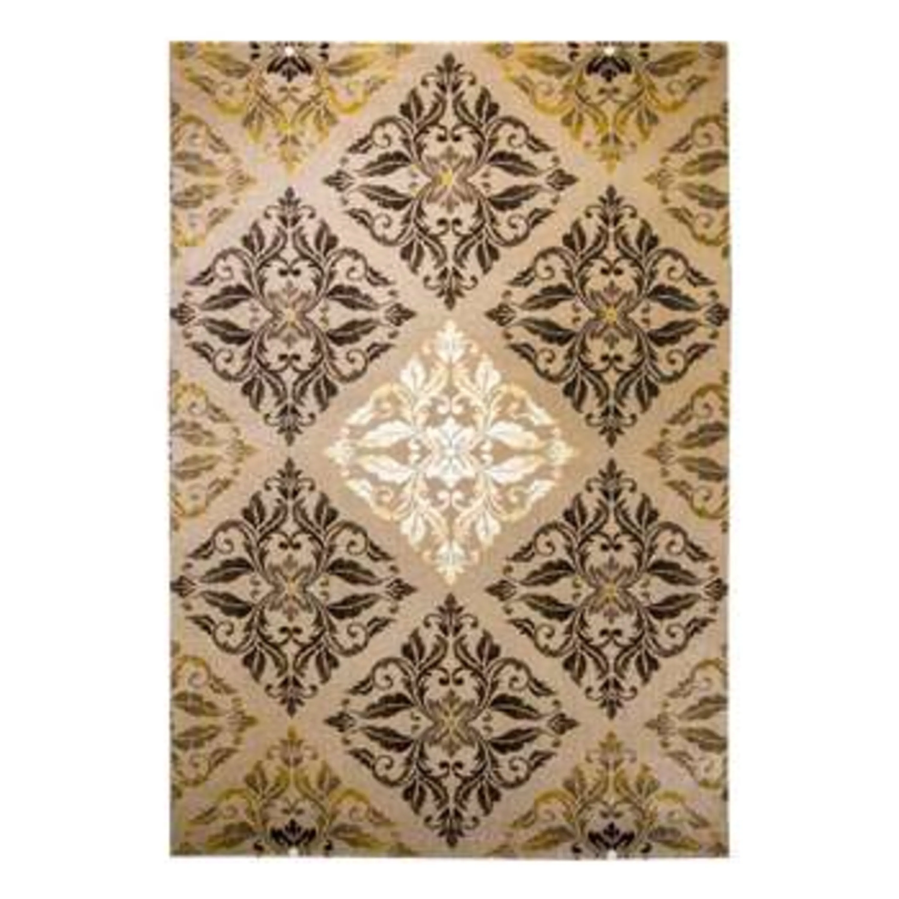 فرش ساوین طرح کرانه شکلاتی کلکسیون صدف